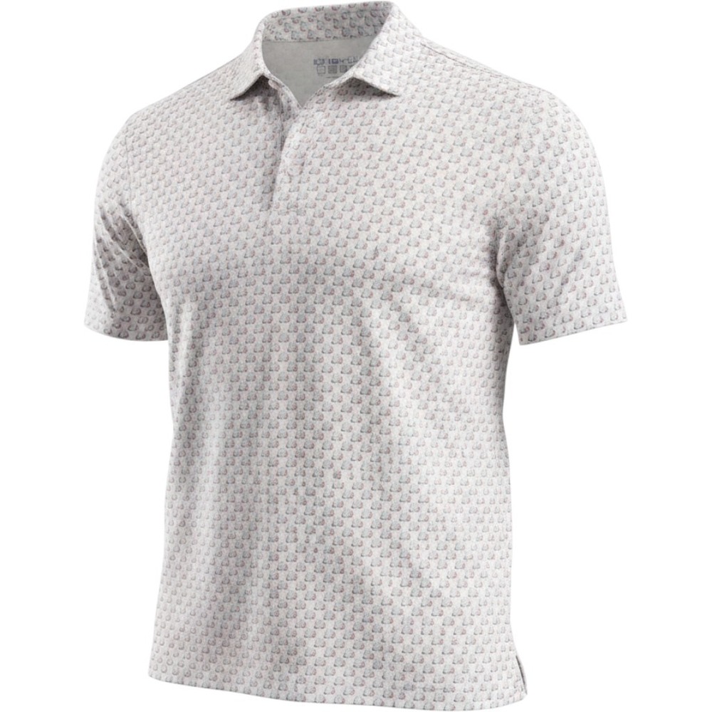Men's IBKUL Short Sleeved Boat PrintUPF 50+ Nylon Stretch Polo Golf Shirt Medium
